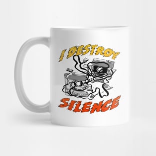 I Destroy Silence Old School Orange Mug